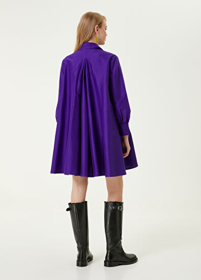 Beymen Club Mor Mini Gömlek Elbise - 6