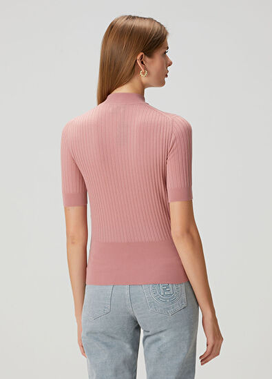 Fendi Pink Ribbed Wool Sweater - 4