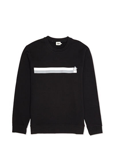 Siyah Şerit Baskılı Sweatshirt Beymen Club Siyah Şerit Baskılı Sweatshirt - 7