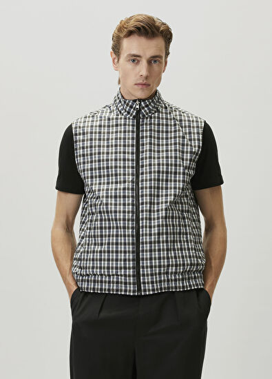 Beymen Club Siyah Hakim Yaka Ekoseli Çift Taraflı Yelek - 3