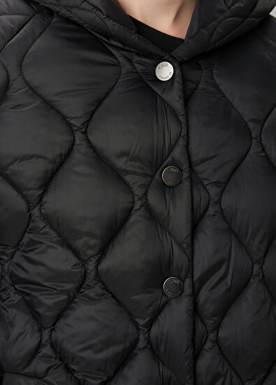 Beymen Club Siyah Kapüşonlu Kaban - 5