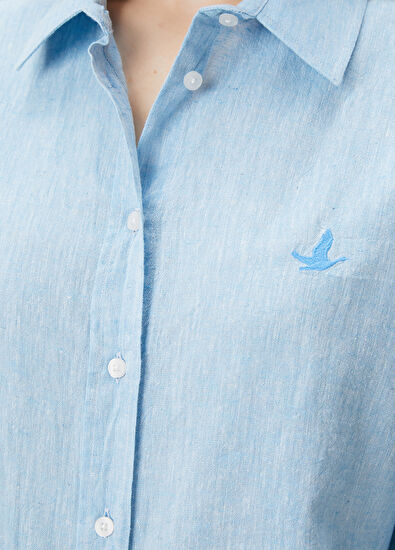 Beymen Club Mavi Keten Gömlek - 5