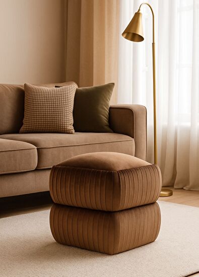 Pinarch Design Drape Kahverengi Puf - 6
