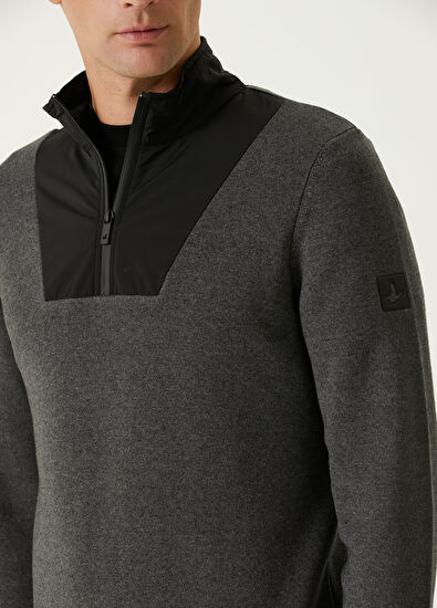 Beymen Club Anthracite Half Zip Pullover - 6