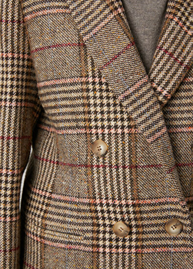 Beymen Club Kahverengi Ekoseli Kruvaze Ceket - 5