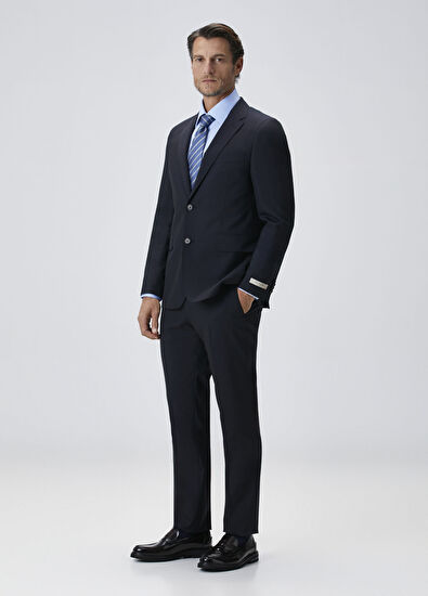 Drop 7 Lacivert Yün Takım Elbise - Görsel 4