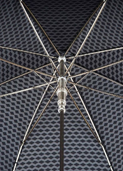 Pasotti Grey Twisted Leather Handle Unisex Umbrella - 6