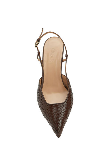 Beymen Club Brown Knit Textured Leather Pump - 4