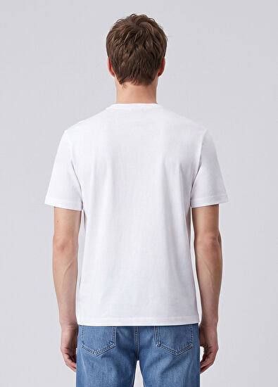 Beymen Club Relax Fit Off White Rib Detailed T-Shirt - 5