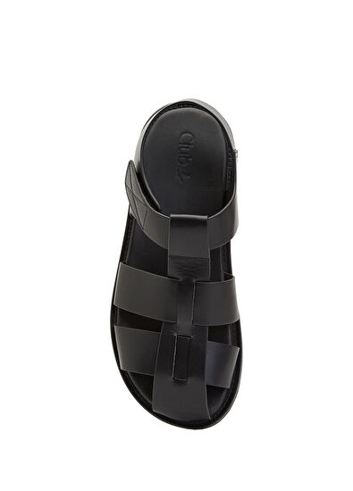 Beymen Club Fisherman Black Men's Leather Sandals - 4
