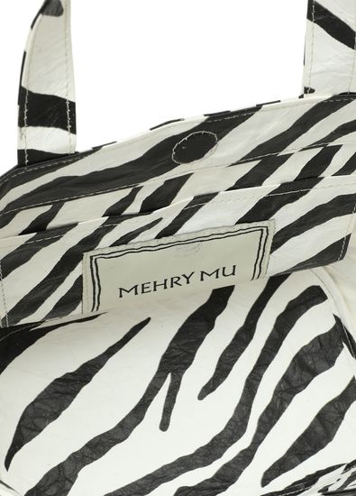 Mehry Mu Cosima Mini Zebra Kadın Deri Alışveriş Çantası - 5