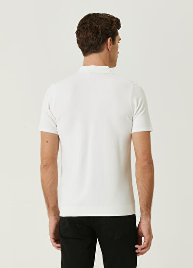 Beymen Club White Polo Neck Brass Textured Knitwear - 5