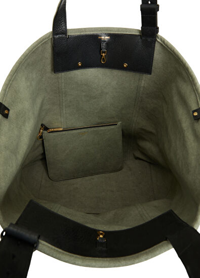 Golden Goose Dark Green Logo Printed Shopping Bag - 5