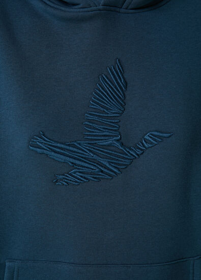 Beymen Club Teal Blue Logo Hoodie - 5