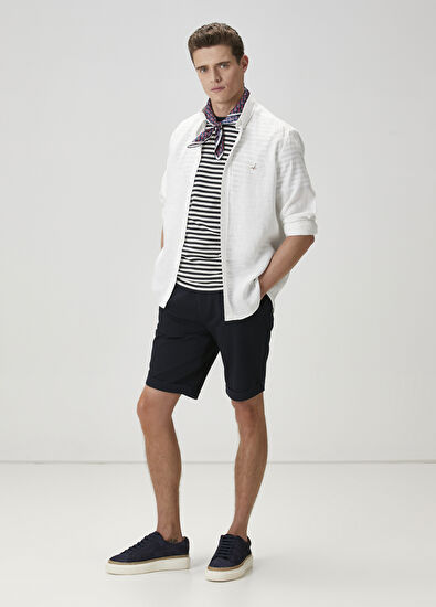 Beymen Club Comfort Fit Beyaz Keten Gömlek - 3