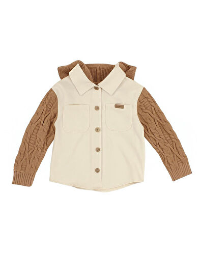 Patique Kids Ekru Gabardin Ceket Pantolon ve Sweatshirt Erkek Çocuk 3'lü Set - 3