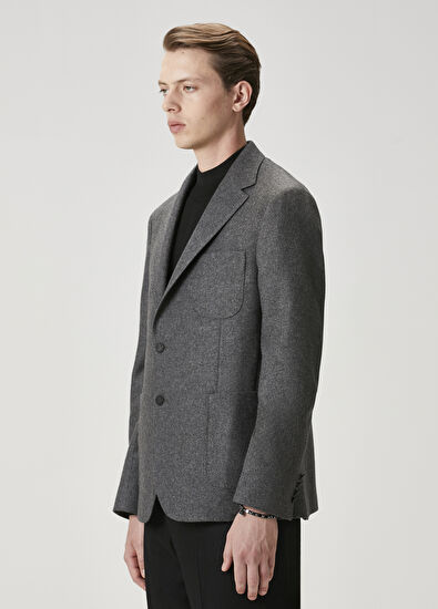 Beymen Club Antrasit Melanj Yün Kaşe Blazer - 4