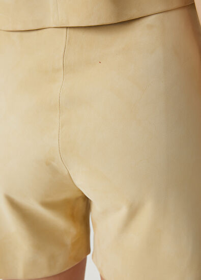 Beymen Club Cream Suede Mini Shorts - 5