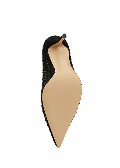 Beymen Club Black Stone Women's Leather Heeled Shoes - 5