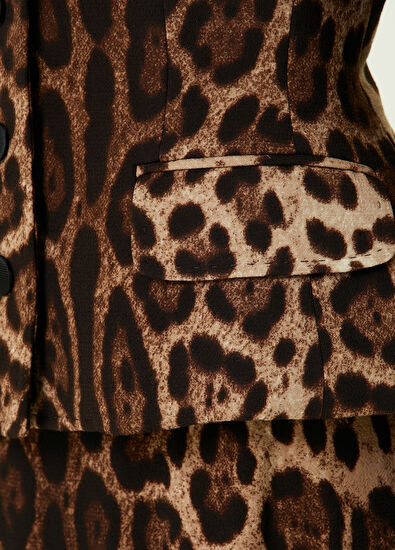 Dolce&Gabbana Essential Leopar Desenli Yün Ceket - 4