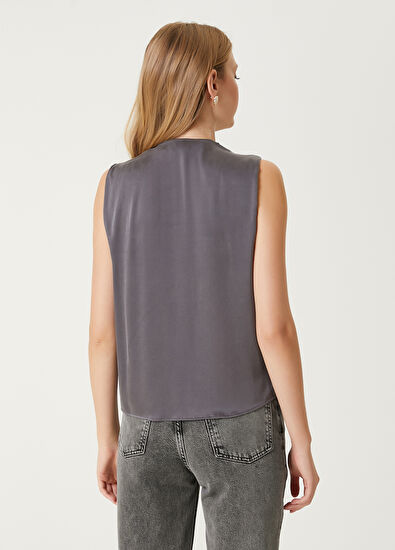 Antrasit Taşlanmış İpek Bluz Beymen Club Antrasit Taşlanmış İpek Bluz - 6