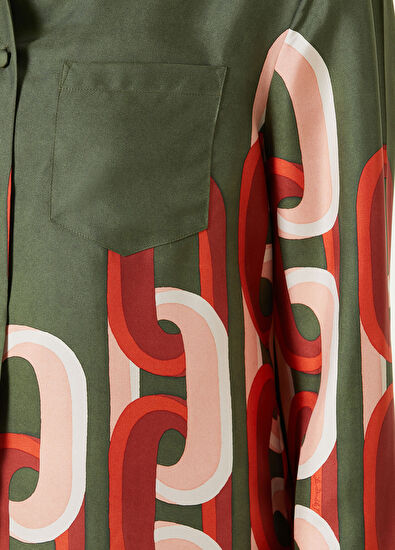 La Doublej Prometheus Placee Yeşil İpek Gömlek - 4