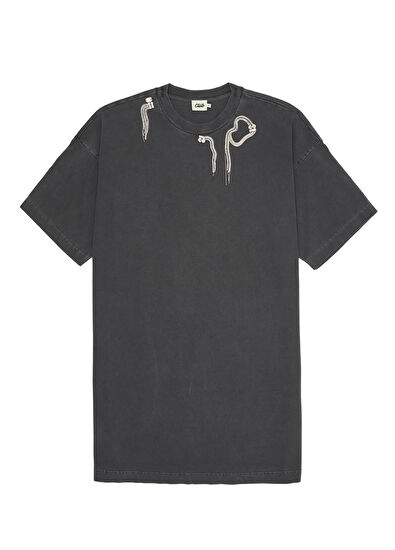 Beymen Club Oversize Antrasit Taşlı Mini Elbise - 7