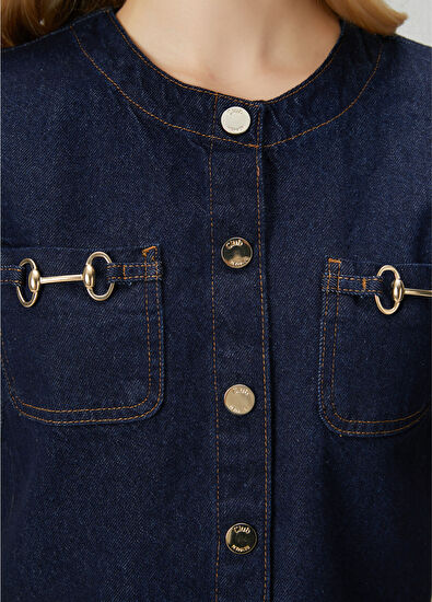 Beymen Club Indigo Mini Denim Ceket - 6