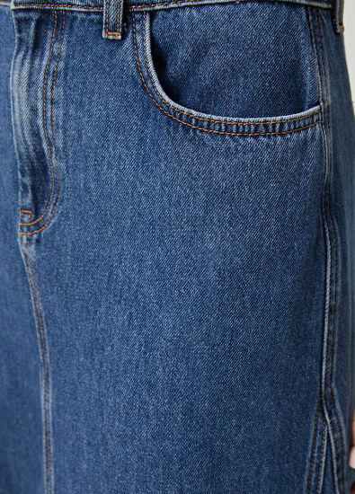 Beymen Club Mavi Maksi Evaze Denim Etek - 6