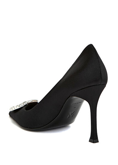 Camelia Siyah İpek Topuklu Ayakkabı - Görsel 5