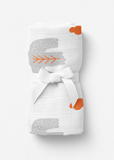 Itsy Bitsy Kids Bird of Life Renkli Gri Müslin Bebek Örtüsü 70 x 70 cm - 3