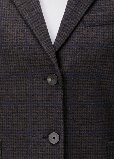 Harris Wharf London Grey Plaid Wool Jacket - 5