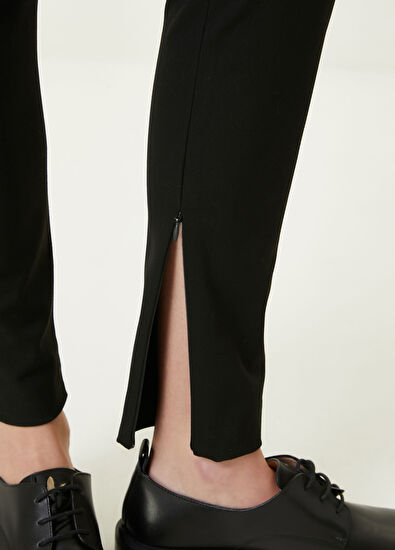 Beymen Club Siyah Yanı Fermuarlı Tayt Pantolon - 4
