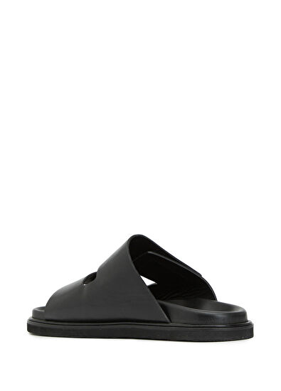 Beymen Club Black Double Band Men's Leather Slippers - 3