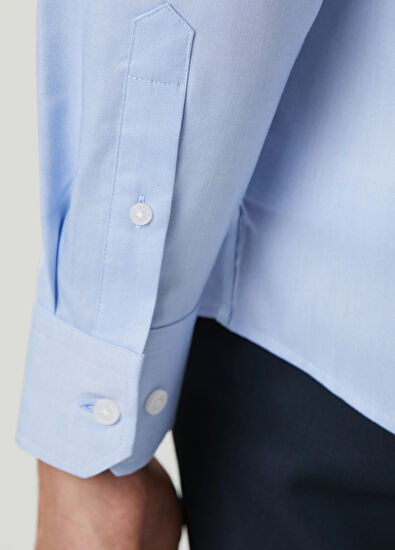Beymen Club Comfort Fit Blue Non-Iron Shirt - 6