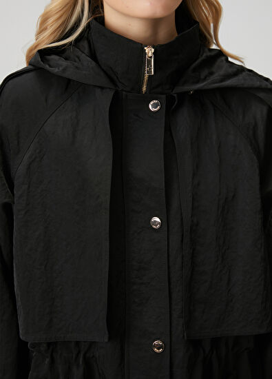 Beymen Club Siyah Kapüşonlu Pardösü - 6