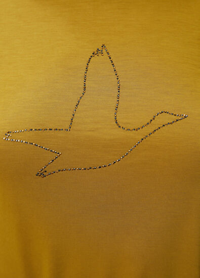 Beymen Club Yeşil Hotfix Kaz Logolu Viskon T-shirt - 6