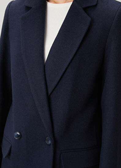 Beymen Club Navy Blue Double-Breasted Coat - 5