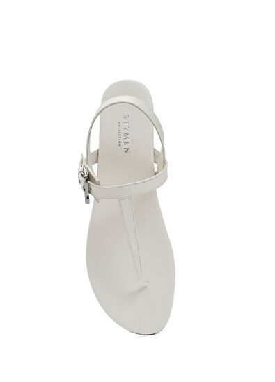 Beymen Collection Ekru Kadın Deri Sandalet - 4