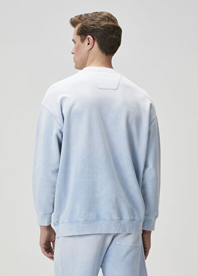 Beymen Club Light Blue Logo Printed Oversized Sweatshirt - 5