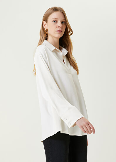 Beymen Club Beyaz Yüksek Manşetli Gömlek - 3