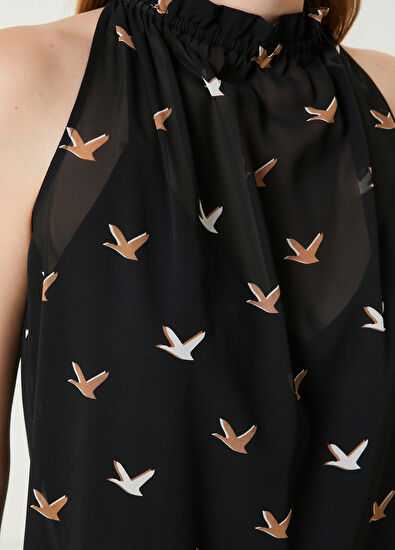 Beymen Club Siyah Logo Desenli Mini Elbise - 4