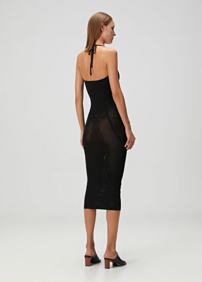 Wolford Siyah Midi Plaj Elbisesi - 4