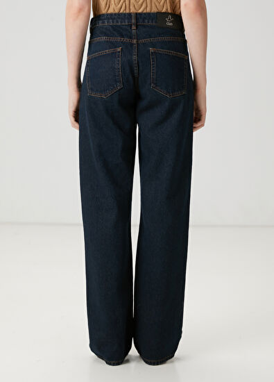 Beymen Club Koyu Mavi Geniş Paça Jean Pantolon - 6