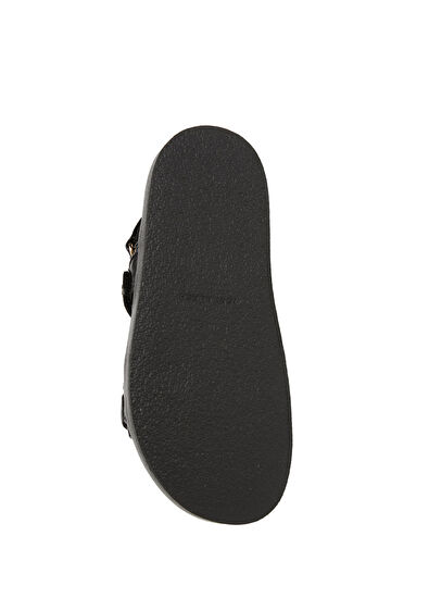 Siyah Kadın Deri Sandalet - Görsel 6