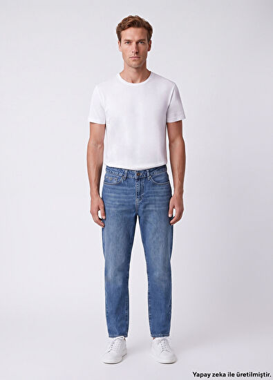 Beymen Club Loose Fit Açık Mavi Orta Yıkamalı Jean Pantolon - 7