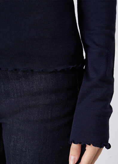Beymen Club Lacviert Basic Wool Thin T-Shirt - 7