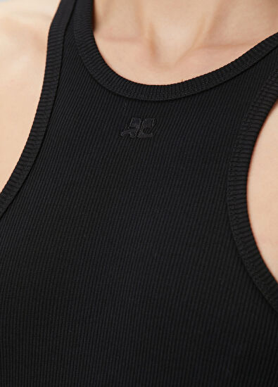 Courreges Siyah Ribli Midi Elbise - 5