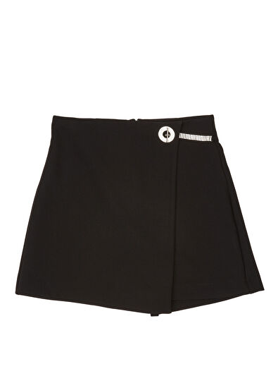 Beymen Club Mini Short Skirt With Black Stone Accessory Detail - 5