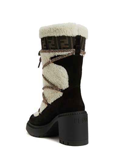 Siyah Kadın Deri Kar Botu - Görsel 4